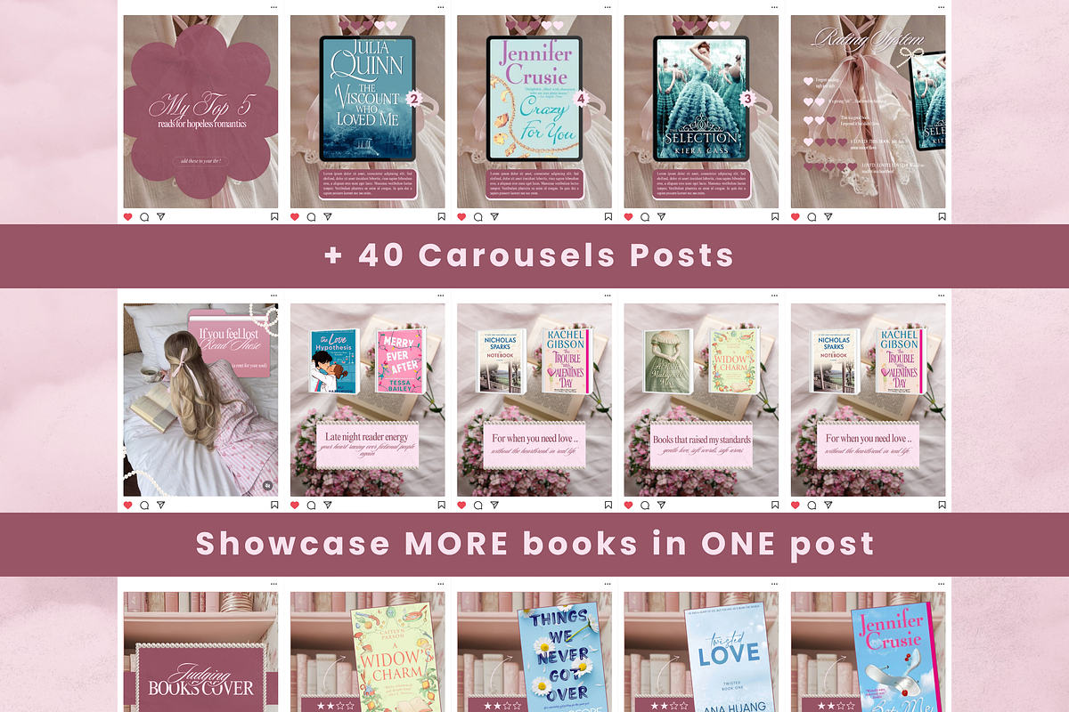 Bookstagram template Instagram Canva, a Social Media Template by PixelBloomClub (Photo 3 of 8)