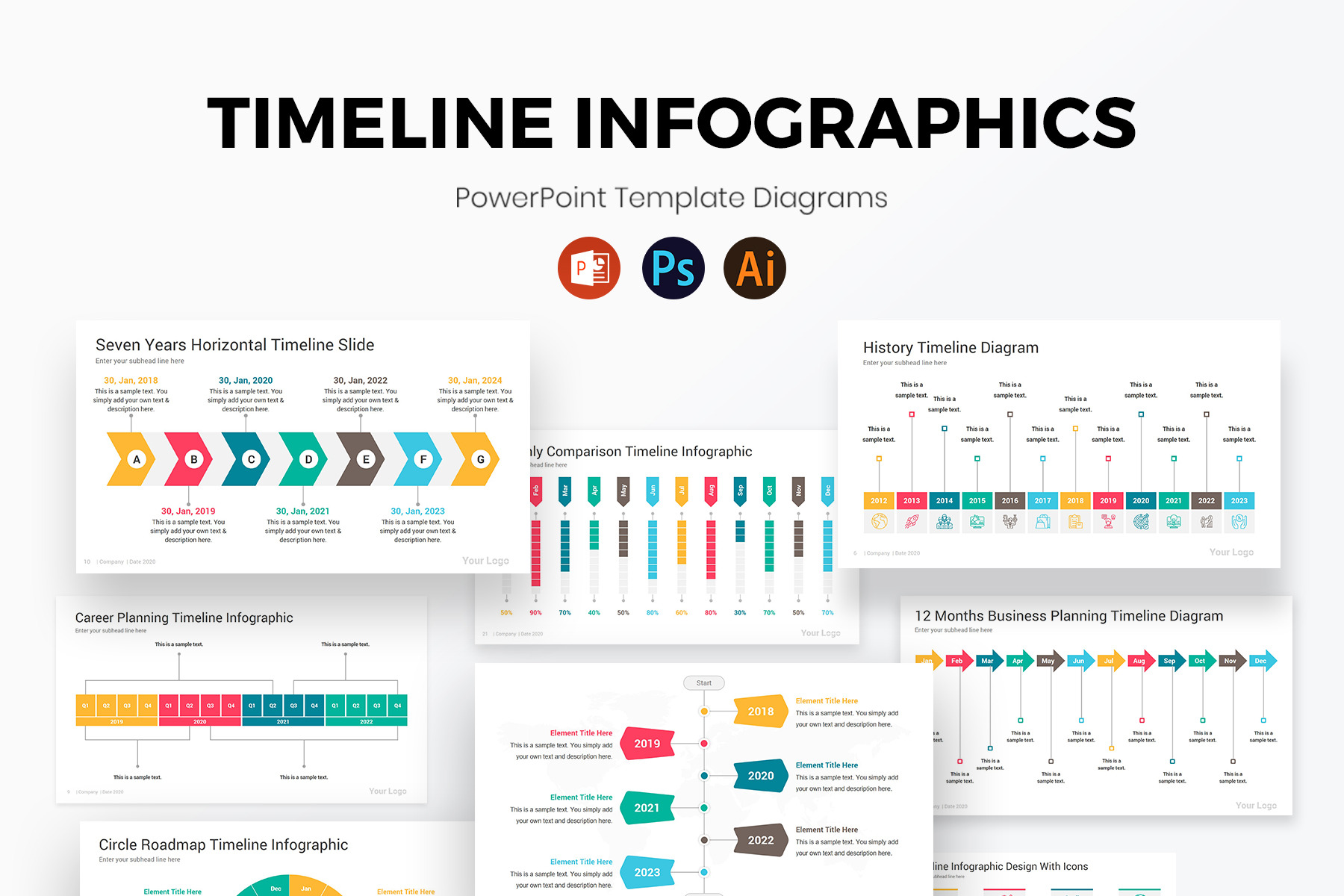 Timeline PowerPoint Template, a Presentation Template by SlideOne