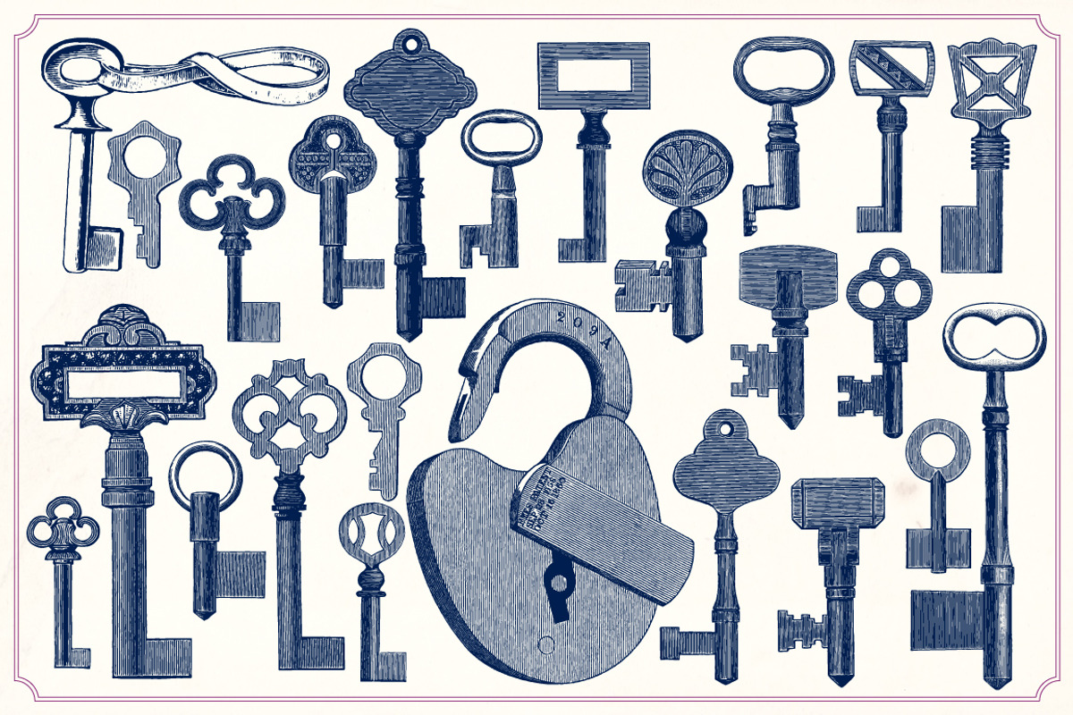 Vintage Keys and Locks, an Object Illustration by Mr Vintage (Photo 2 of 3)