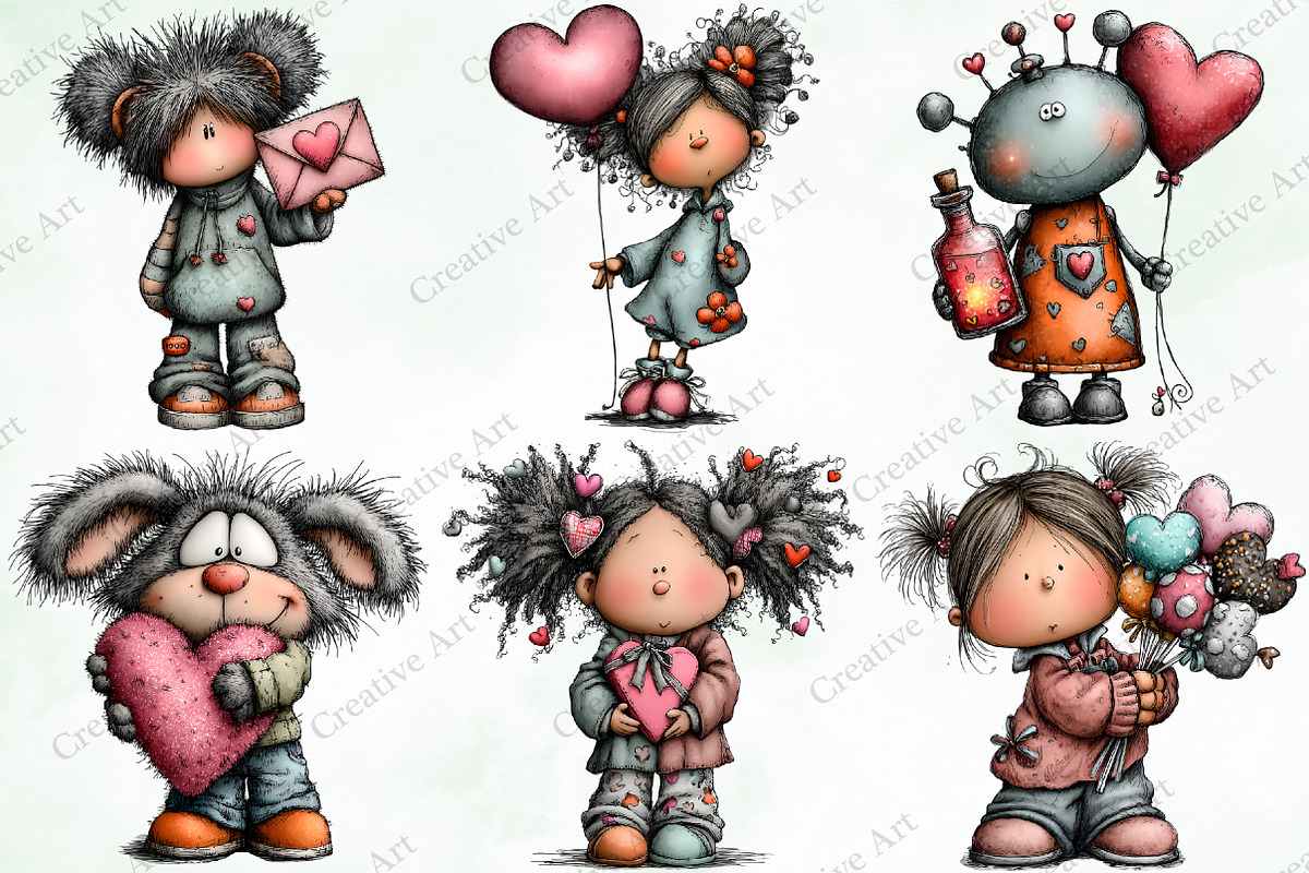Whimsical Valentine Companions, an Illustration by Creative Art (Photo 7 of 11)
