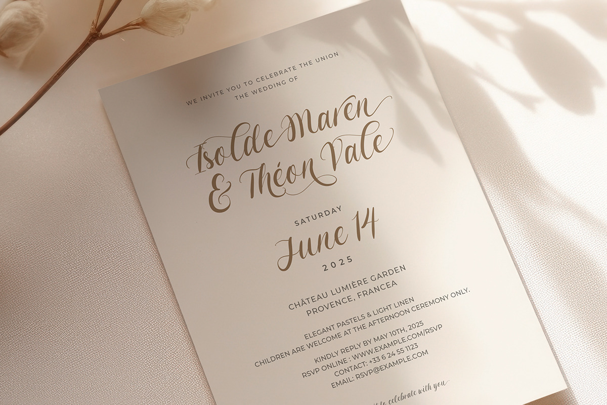 Wedding Trope - Romantic Script, a Script Font by Sarid Ezra (Photo 4 of 10)