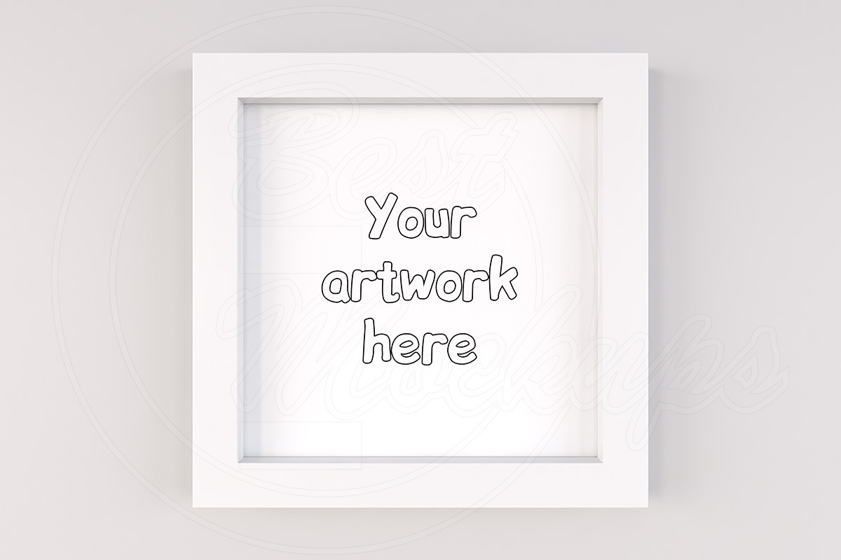 General white square mock up frame, a Print Template by BestMockups