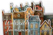 Watercolor European facades, a Decorative Illustration by happy brush (Thumbnail 1 of 3)