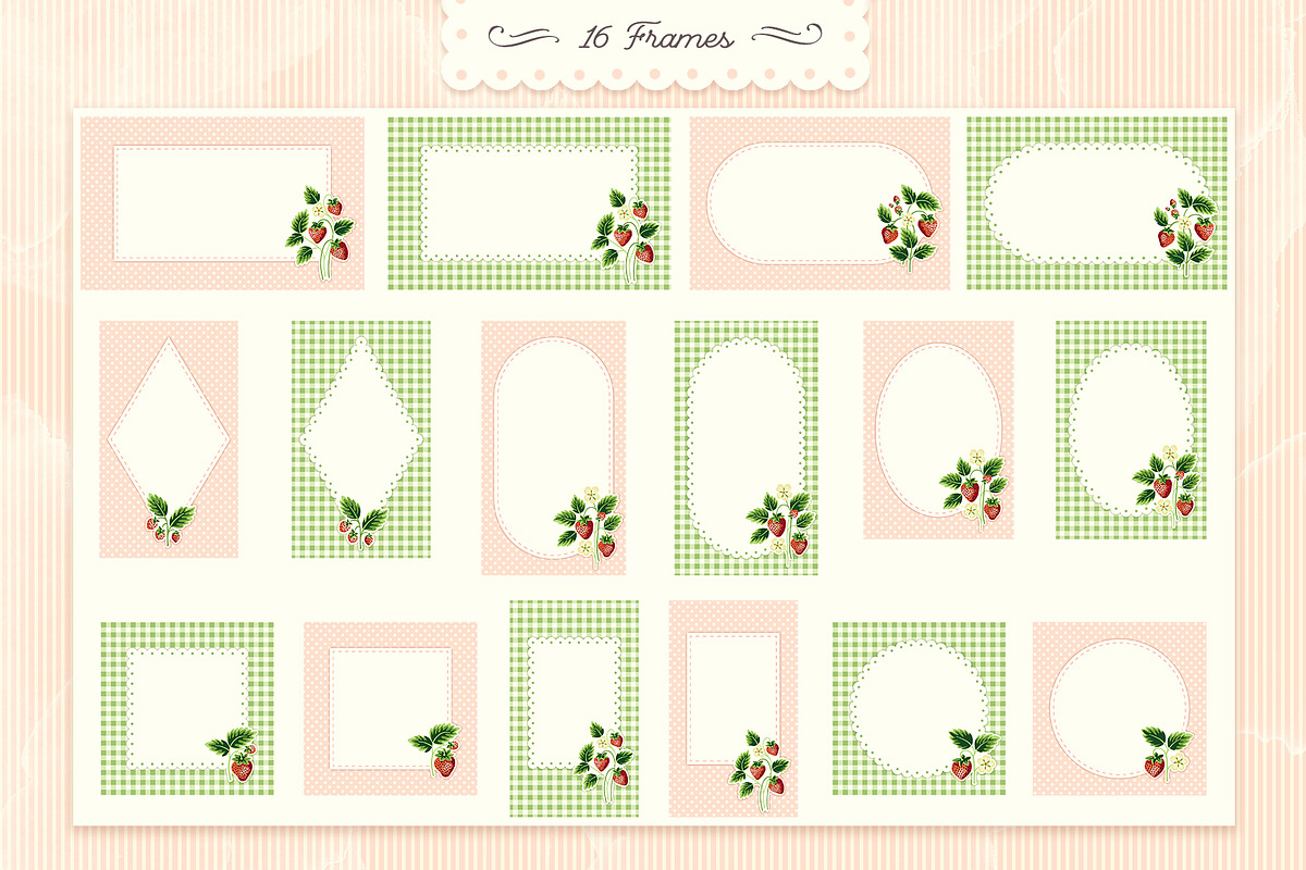 Cottage Strawberry Clipart & Pattern, a Pattern Graphic by PATTERNS etc. (Photo 14 of 16)