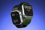 Square Smart Watch Mockup, a Wearable Device Mockup by graphicook (Thumbnail 2 of 4)