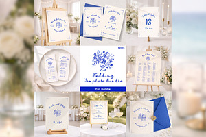 Full Wedding Bundle Canva bd001, a Stationery Template by TyphoonStudio