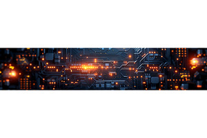 Futuristic Glowing Circuit Board, a Technology Illustration by AlexArt