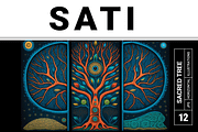 Sati Collection · Sacred Trees, a Decorative Illustration by milatovar (Thumbnail 1 of 14)