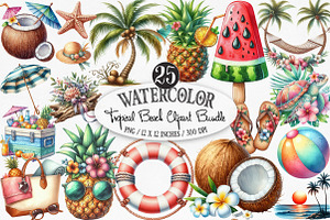 Tropical Beach Bundle Sublimation, an Illustration by Designking