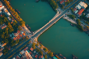 Aerial view of love bridge, a Photo by Pavel_design