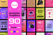 90 Events Invitations, a Social Media Template by TemplateCastleStore (Thumbnail 1 of 10)