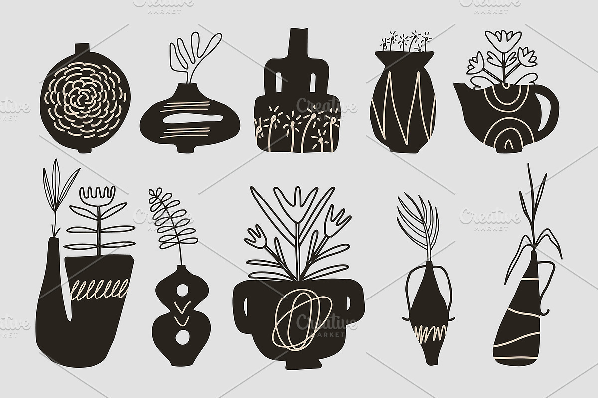 224 POTTERY CLIPART - HAND DRAWN, an Object Illustration by JuDesign (Photo 15 of 25)