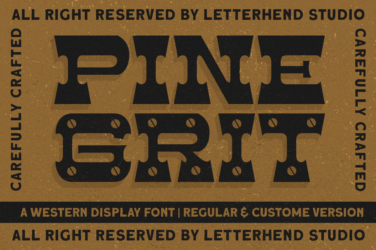 Pine Grit Western Display Font, a Slab Serif Font by Letterhend Studio (Photo 1 of 9)