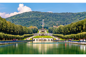 Kilometerslong promenade along cascades at the palace of caserta featuring, an Architecture Photo by Leonid Andronov