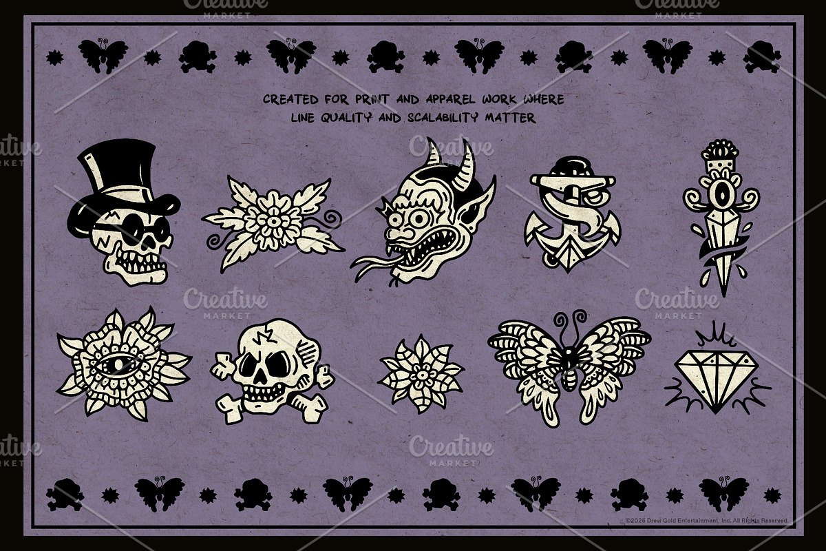 10 OG Icons - Hand Drawn Vector Art, a Decorative Illustration by Fuzzy Poet by DG2 (Photo 2 of 3)