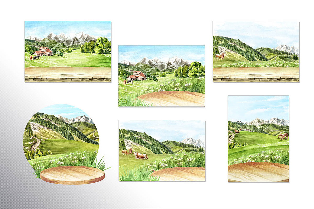 Dairy Farm. Watercolor collection, an Animal Illustration by Daria Ustiugova (Photo 10 of 11)