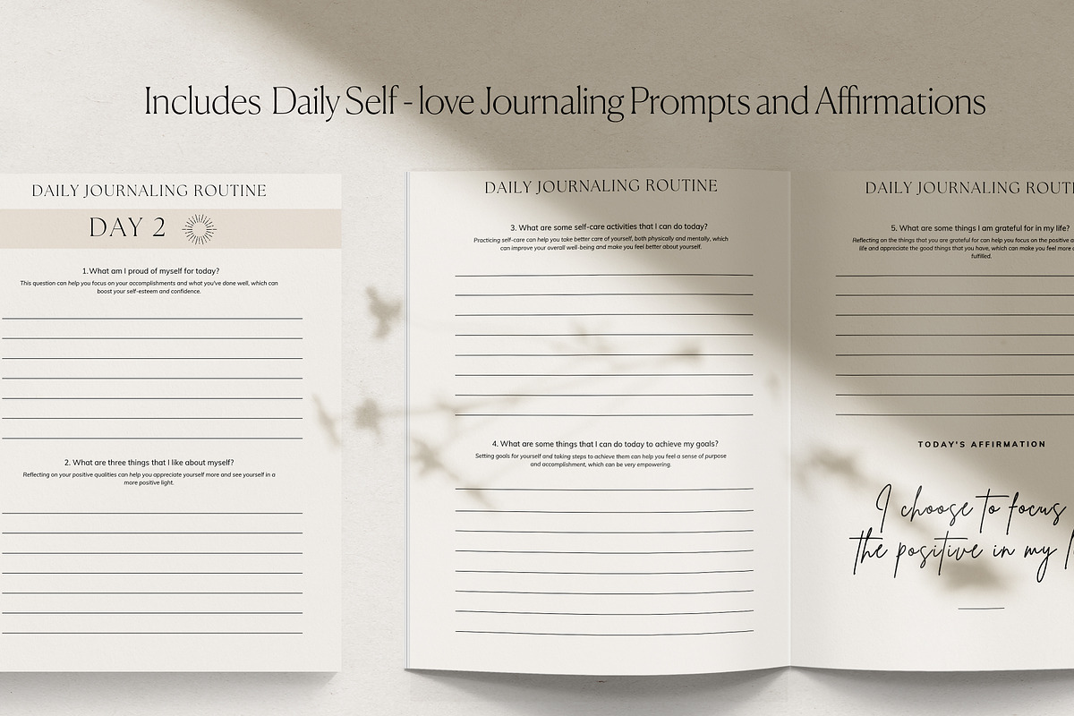 Self-love Journal Canva Template, a Presentation Template by HelloKarla (Photo 3 of 7)