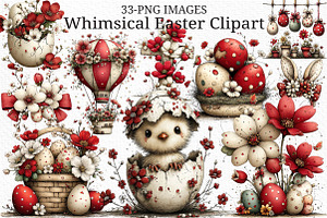 Whimsical Easter Clipart PNG, an Illustration by Craft Nest