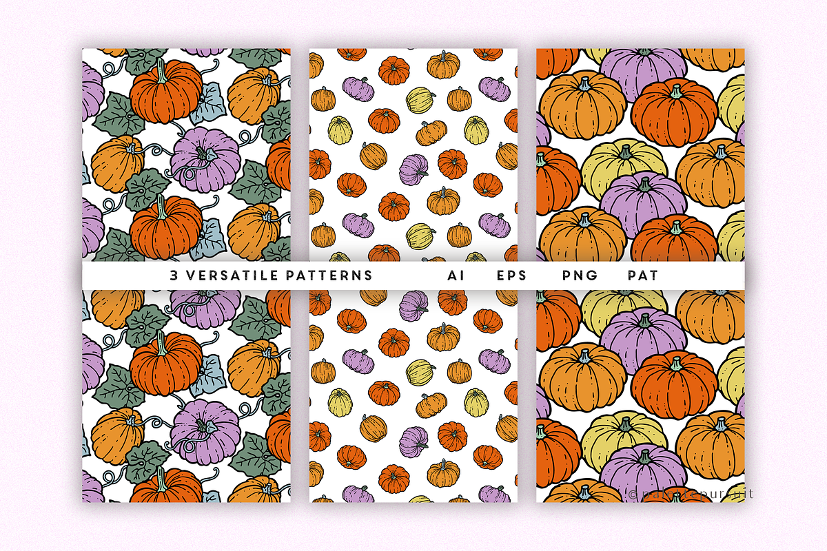 Pumpkin Patch vector pattern set, a Pattern Graphic by Palette Pursuit (Photo 2 of 11)