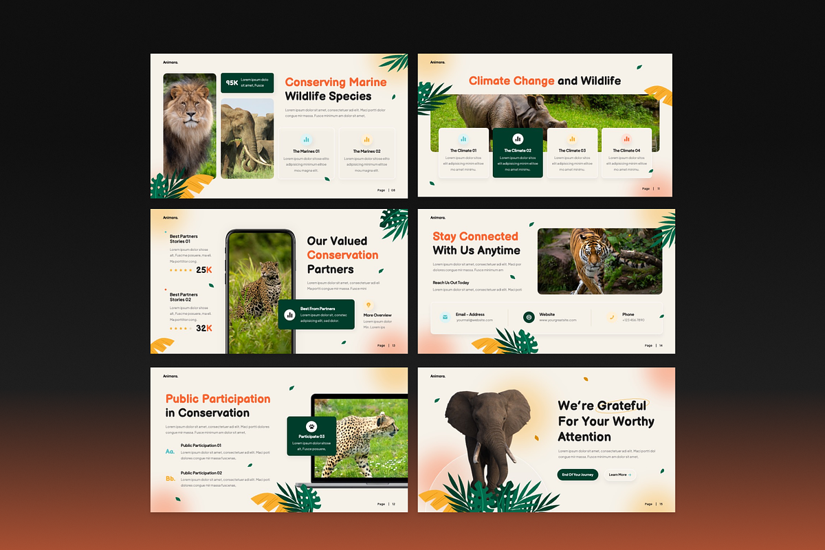 Animal Conservation Google Slides, a Presentation Template by Annora Studio (Photo 6 of 7)