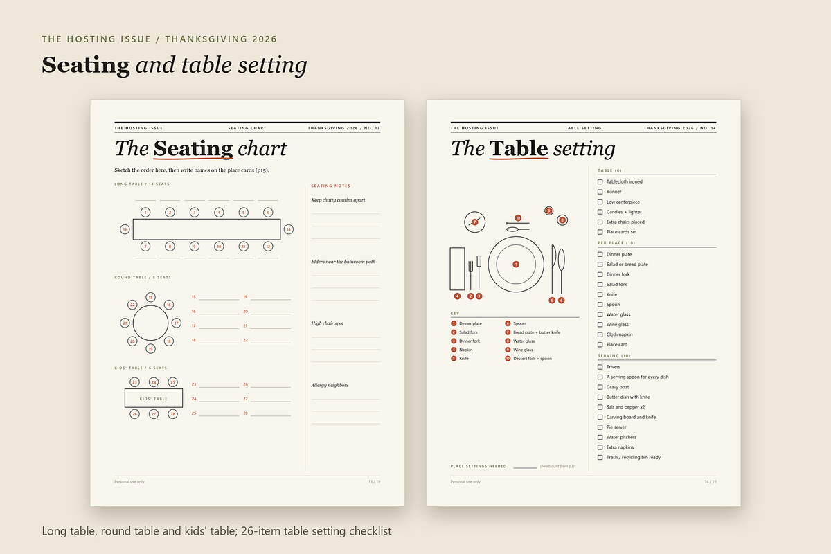 Thanksgiving Hosting Planner PDF, a Stationery Template by KnightWipers (Photo 7 of 10)