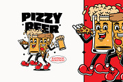 Retro Pizza Beer Illustration, a Food Illustration by Decoconio Design (Thumbnail 1 of 3)