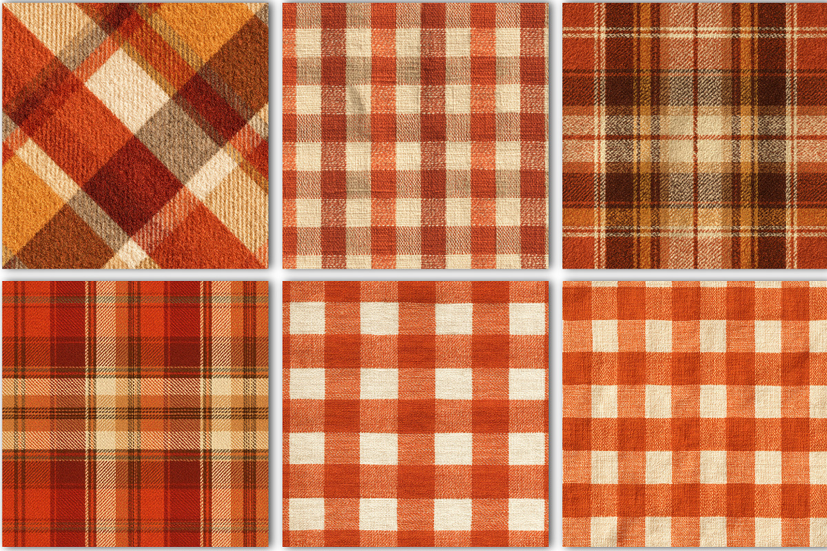 Fall Gingham Seamless Pattern, a Pattern Graphic by Black Bird Studio (Photo 3 of 6)