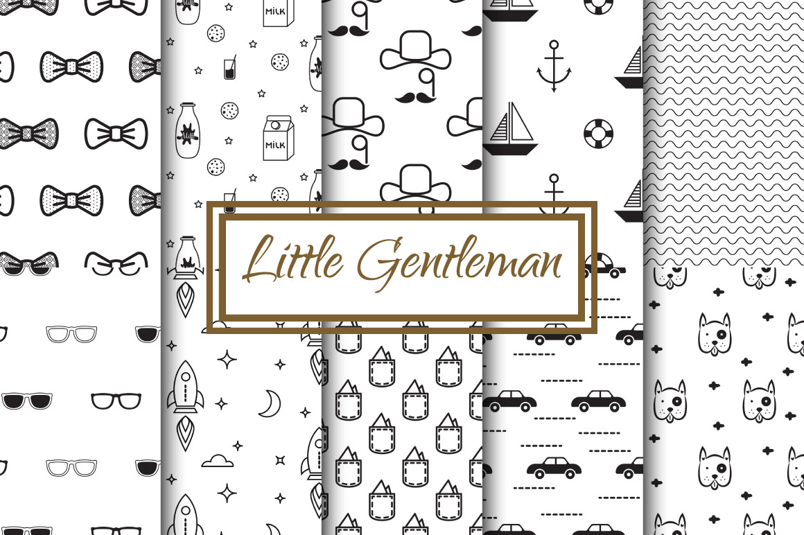 Little Gentleman Seamless Patterns | Graphic Patterns ~ Creative Market