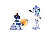 Aliens, space characters, robots set, a Person Illustration by PaperTrident (Thumbnail 9 of 11)