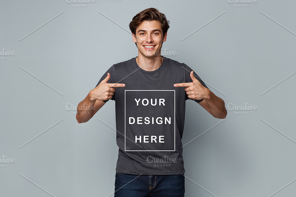 T-Shirt Mockup - Dark Gray Edition, a Shirt Mockup by ForhadGFX (Photo 7 of 12)