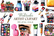 Watercolor Artist Clipart, an Illustration by Libby Wishes (Thumbnail 1 of 5)
