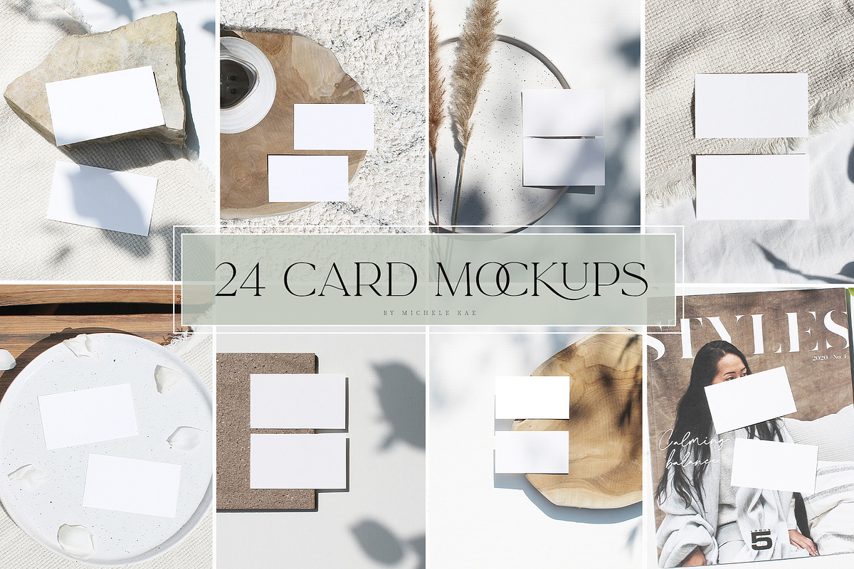 24 Business Card Mockups, a Household Mockup by Michèle Kae (Photo 1 of 7)