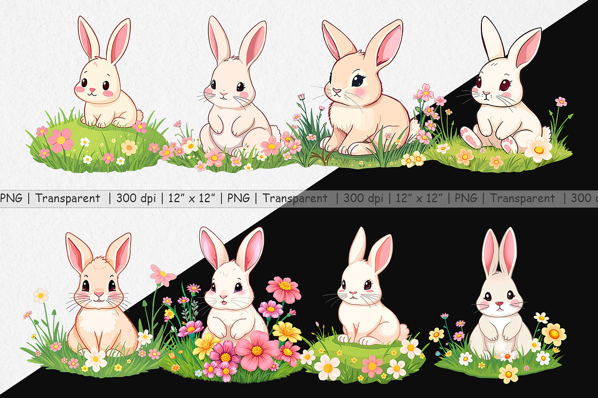 Spring Bunny Clipart, a Graphic by Artnoy (Photo 2 of 5)