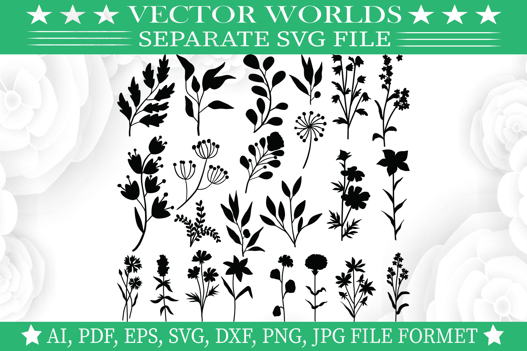 Flower set Svg, Flower Svg, an Object Graphic by VectorWorlds