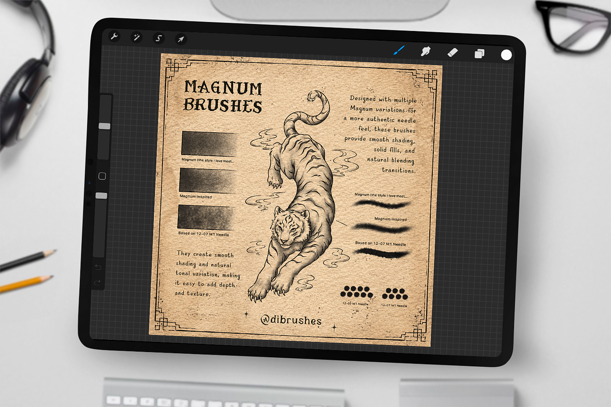 100 Tattoo Brushes for Procreate, a Brush Add-On by Disyukov (Photo 5 of 8)