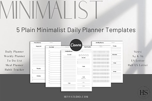 Minimalist CANVA Planner Templates