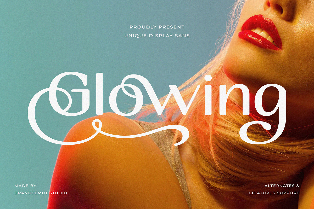 Glowing || Unique Display Sans Serif, a Sans Serif Font by BrandSemut (Photo 1 of 10)