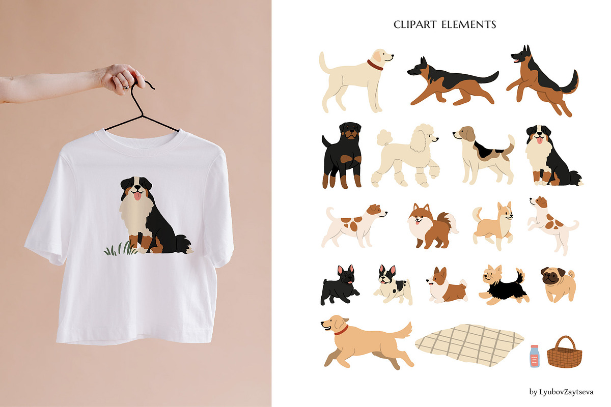 People and dogs in park illustration, a Person Illustration by LyubovZaytseva (Photo 8 of 22)