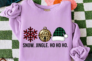 Snow Jingle Ho Ho Ho Christmas PNG, a Seasonal Illustration by CrexoraLab
