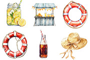 Vintage Summer Decorations Clipart, an Illustration by designhome (Thumbnail 3 of 5)