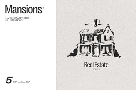 Illustrations of mansions, an Object Illustration by TheMountBirdStudio