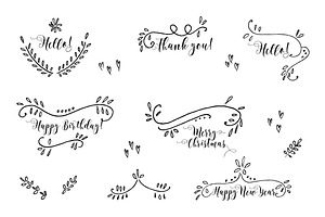 Vector collection of hand drawn elem