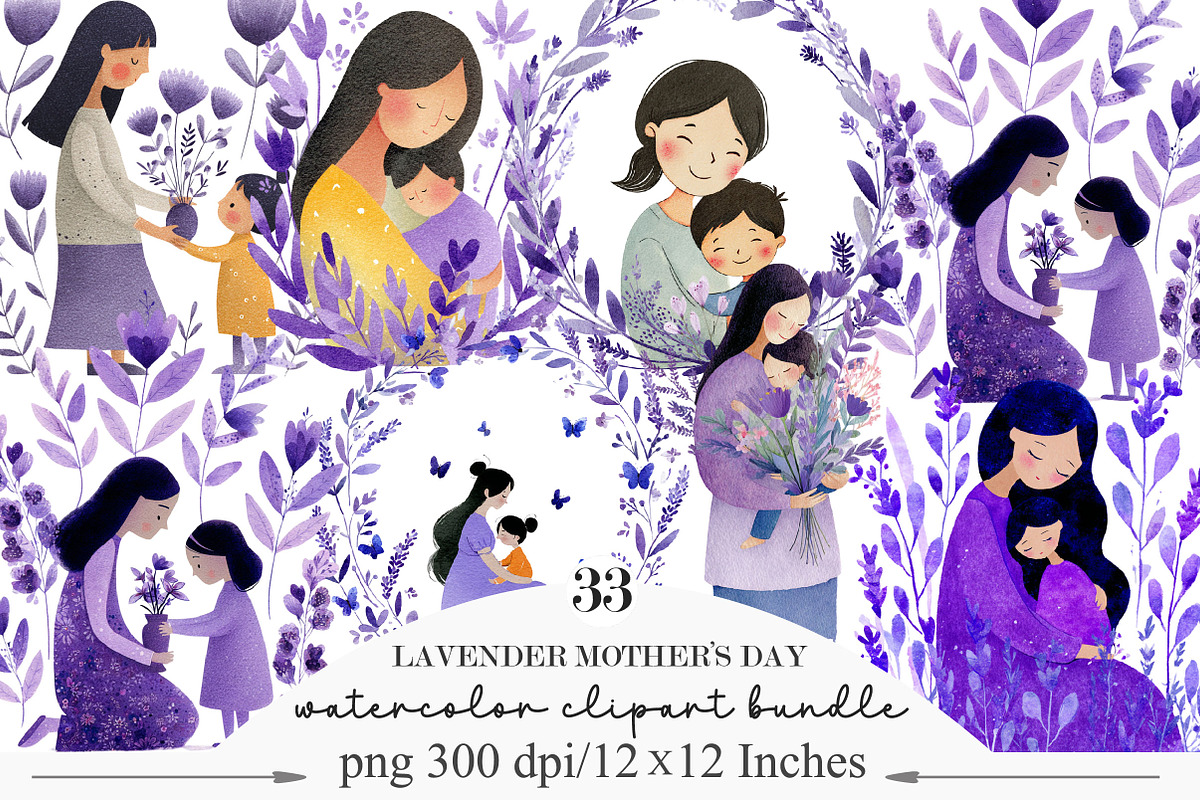 Lavender Mother’s Day Clipart, an Illustration by Designking (Photo 1 of 5)