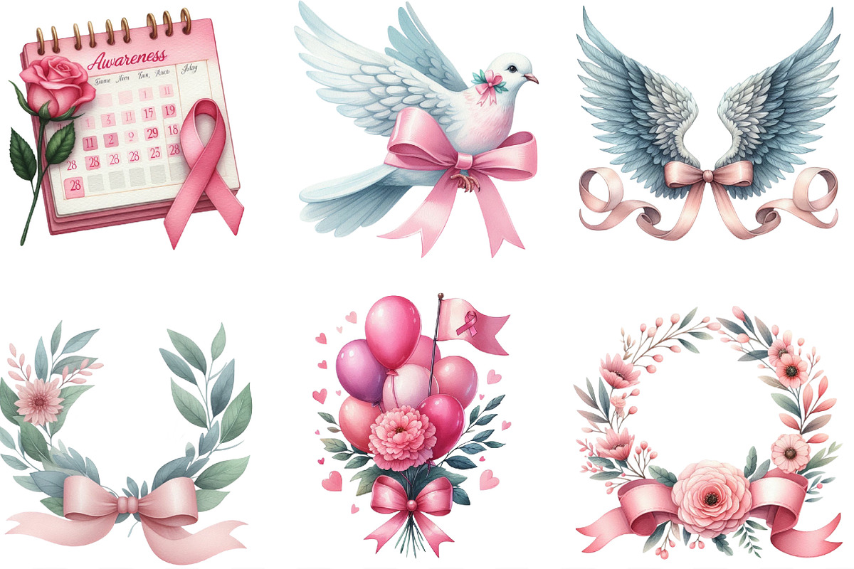 Breast Cancer Awareness Watercolor, an Illustration by Designking (Photo 2 of 4)