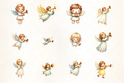 Christmas Angel Playing Trumpet Clip, an Illustration by CrexoraLab (Thumbnail 4 of 5)