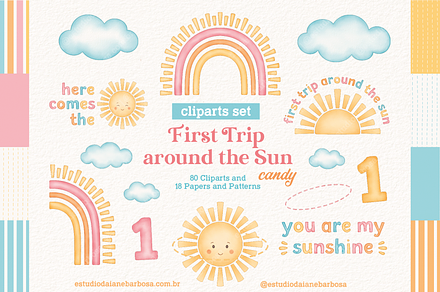 First Trip Around the Sun (Candy), an Illustration by Estudio Daiane Barbosa