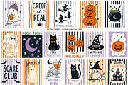 Retro Halloween Clipart Spooky Print, a Seasonal Illustration by SugarCloudStudioArt (Thumbnail 1 of 5)