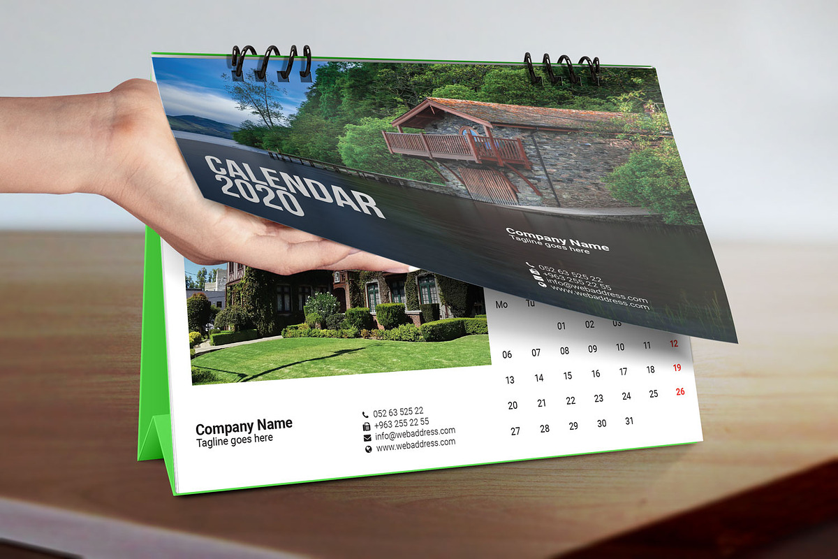 Desk Calendar for 2020 V3, a Stationery Template by graphicbox (Photo 5 of 5)