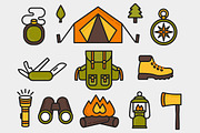 Camping Set Outlined & Colored, an Icon by DeniseUytiepo (Thumbnail 2 of 5)