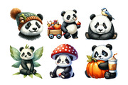 Autumn Panda Clipart Bundle, an Illustration by Daily.Designs (Thumbnail 3 of 5)